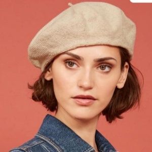 Reformation Le Beret Francais Cream Beret